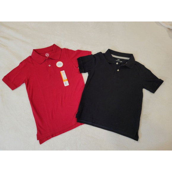 Wonder Nation Faded Glory Boys Polo Set Small 6-7 Red Black - Picture 2 of 9